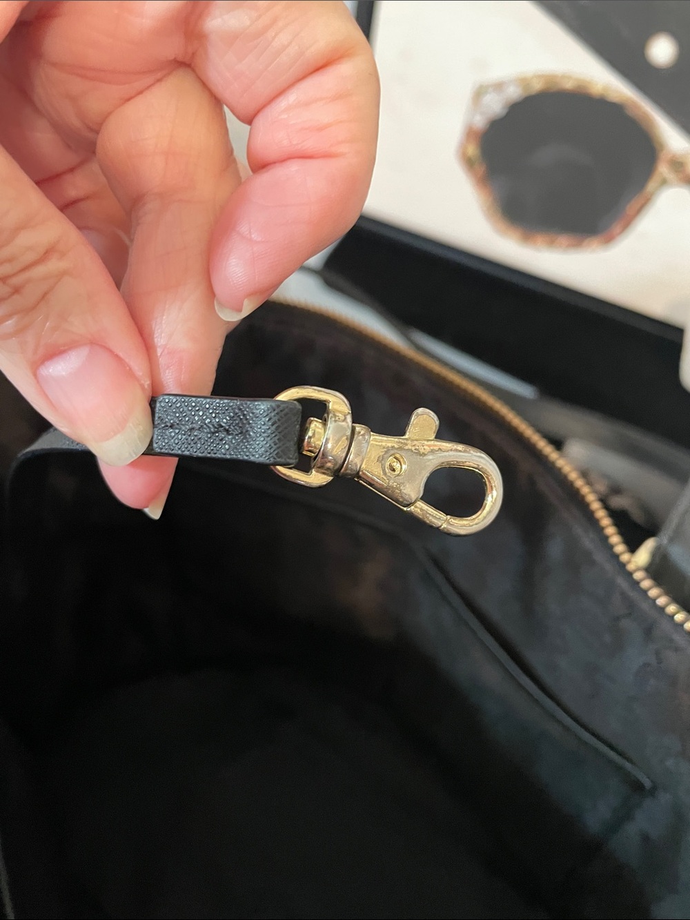 Michael Kors Black Leather Logo Tote with Gold Hardware - Picture 9 of 13